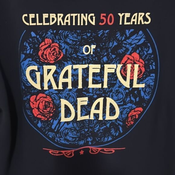 GRATEFUL DEAD blue vintage zip hoodie 50th anniv show Fare Thee Well medium - Picture 7 of 11